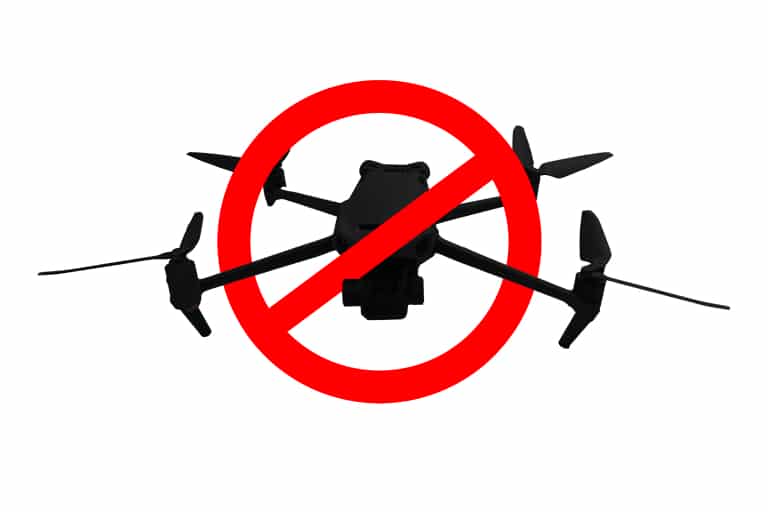 panneau d'interdiction du drone
