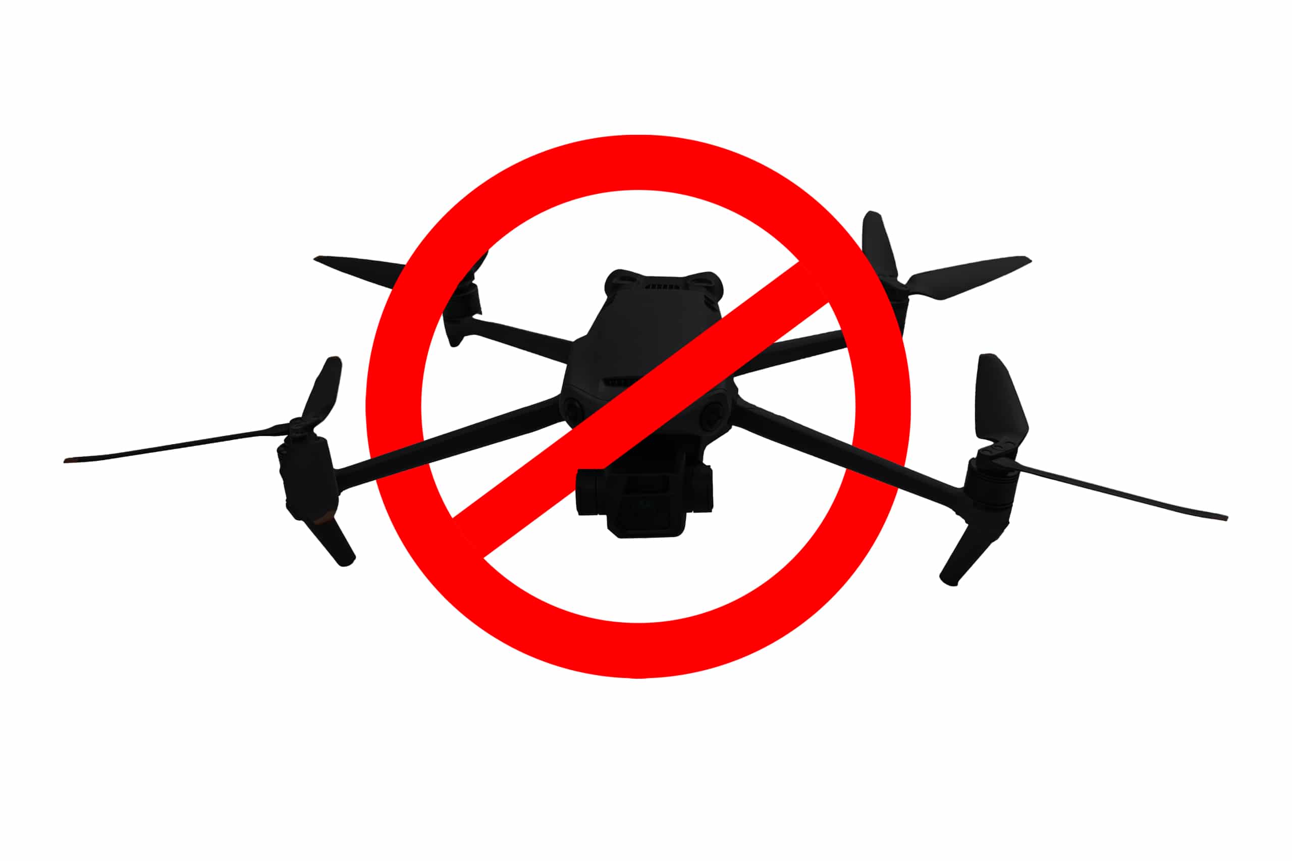 panneau d'interdiction du drone