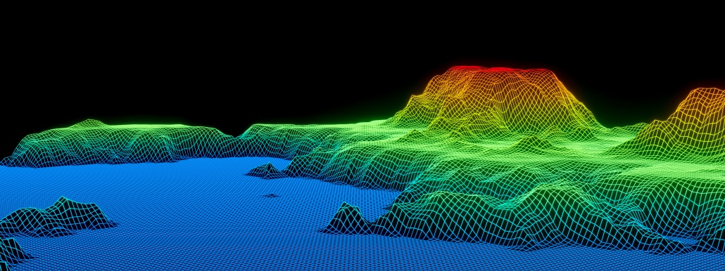 rendu lidar mer, plaine et montagne